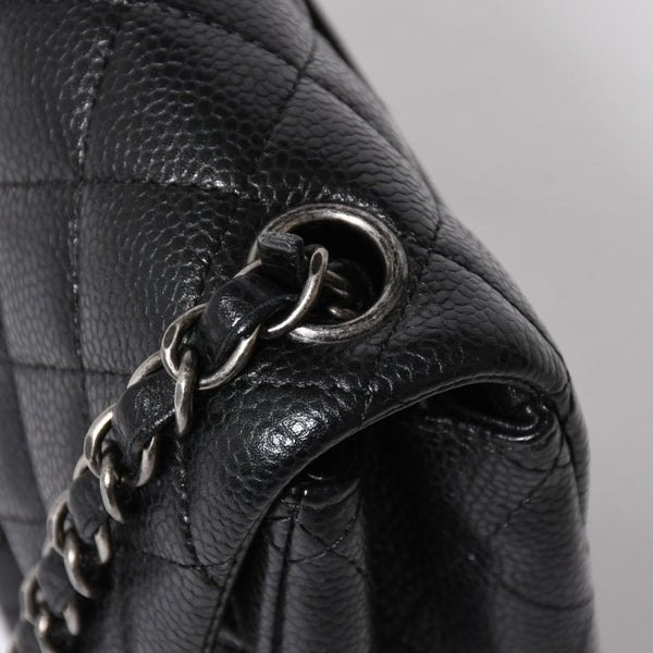 CHANEL Mini Matelasse Chain Shoulder Bag 17cm Caviar Skin Black Silver Hardware No. 21 Good Condition Used 4a008372