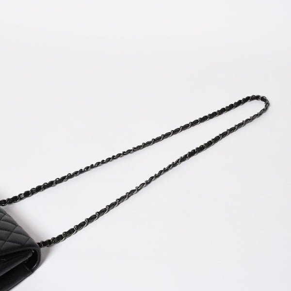 CHANEL Mini Matelasse Chain Shoulder Bag 17cm Caviar Skin Black Silver Hardware No. 21 Good Condition Used 4a008372