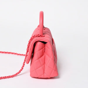 Very Good Condition CHANEL Coco Handle XXS 2WAY Handbag Shoulder 30s AS2215 Caviar Skin Pink Used 4a008409