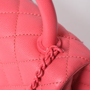 Very Good Condition CHANEL Coco Handle XXS 2WAY Handbag Shoulder 30s AS2215 Caviar Skin Pink Used 4a008409