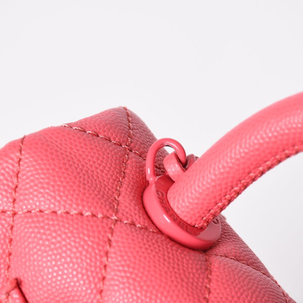 Very Good Condition CHANEL Coco Handle XXS 2WAY Handbag Shoulder 30s AS2215 Caviar Skin Pink Used 4a008409