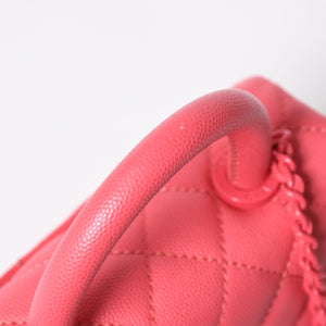 Very Good Condition CHANEL Coco Handle XXS 2WAY Handbag Shoulder 30s AS2215 Caviar Skin Pink Used 4a008409
