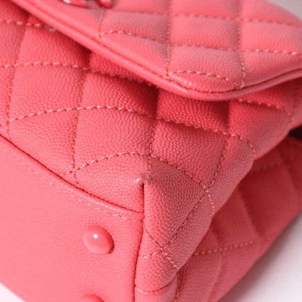 Very Good Condition CHANEL Coco Handle XXS 2WAY Handbag Shoulder 30s AS2215 Caviar Skin Pink Used 4a008409
