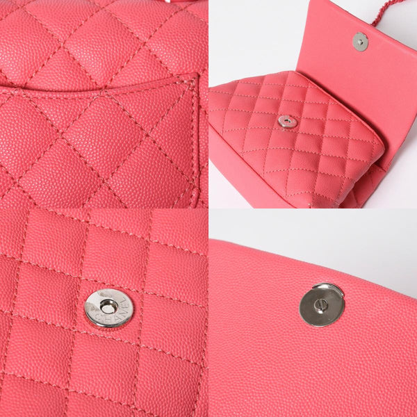 Very Good Condition CHANEL Coco Handle XXS 2WAY Handbag Shoulder 30s AS2215 Caviar Skin Pink Used 4a008409