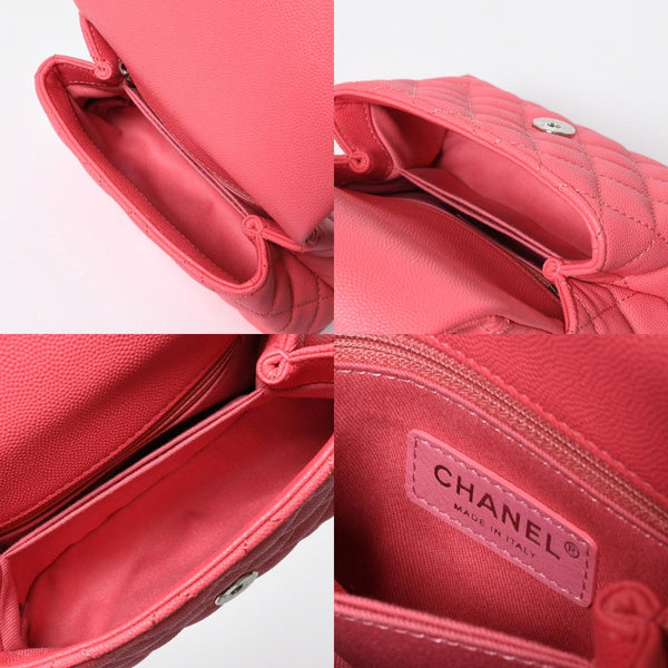 Very Good Condition CHANEL Coco Handle XXS 2WAY Handbag Shoulder 30s AS2215 Caviar Skin Pink Used 4a008409