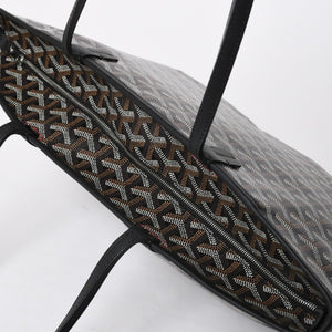 新品同様 GOYARD ゴヤール アルトワPM トートバッグ ゴヤールディンキャンバス シュヴロッシュカーフスキン ブラック 中古 4a008384