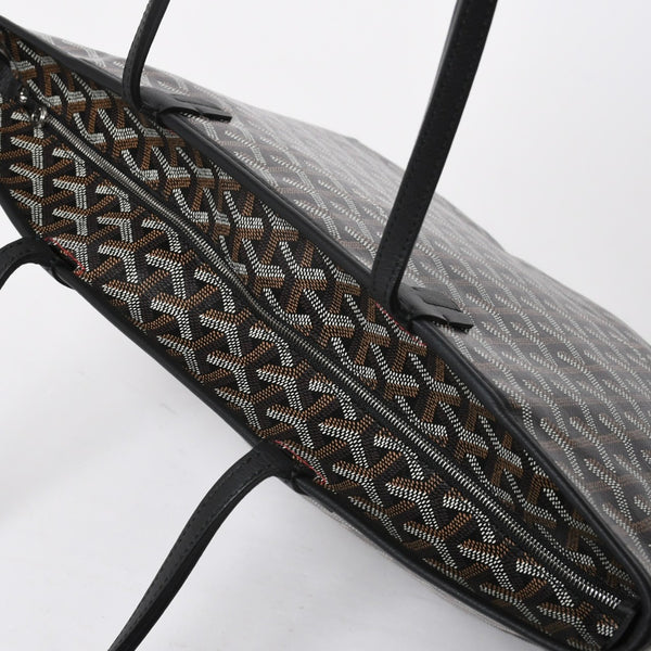 新品同様 GOYARD ゴヤール アルトワPM トートバッグ ゴヤールディンキャンバス シュヴロッシュカーフスキン ブラック 中古 4a008384