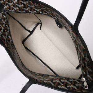 新品同様 GOYARD ゴヤール アルトワPM トートバッグ ゴヤールディンキャンバス シュヴロッシュカーフスキン ブラック 中古 4a008384