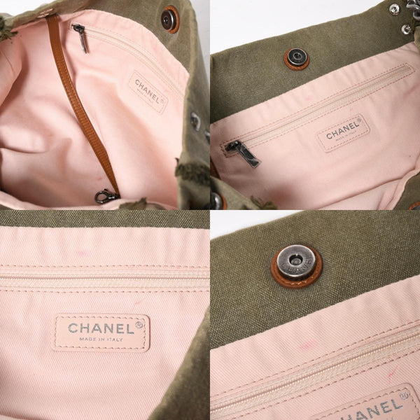 極美品 CHANEL シャネル クルーズライン LA HABANA ハバナ チェーンワンショルダーバッグ A93674 23番台 スパンコール カーキ 中古 4a008672