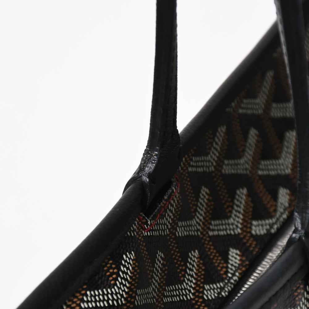 Like new GOYARD Artois PM Tote Bag Goyardin Canvas Chevroche Calfskin Black Used 4a008384