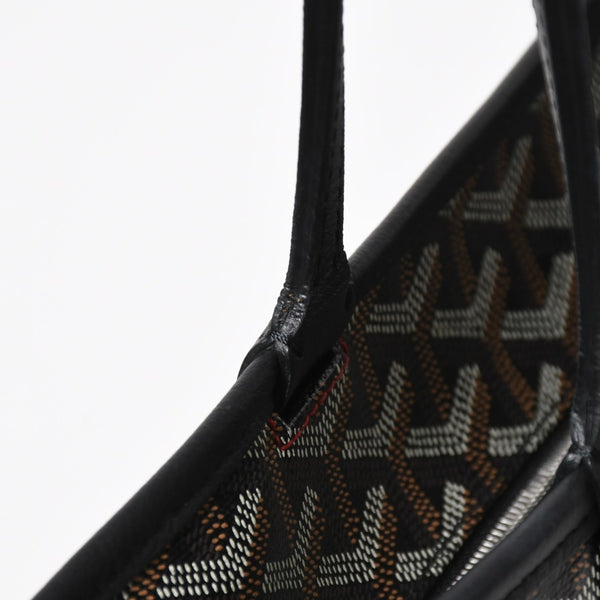 新品同様 GOYARD ゴヤール アルトワPM トートバッグ ゴヤールディンキャンバス シュヴロッシュカーフスキン ブラック 中古 4a008384