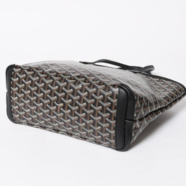 新品同様 GOYARD ゴヤール アルトワPM トートバッグ ゴヤールディンキャンバス シュヴロッシュカーフスキン ブラック 中古 4a008384