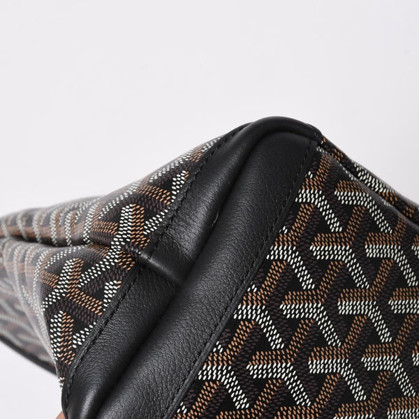 新品同様 GOYARD ゴヤール アルトワPM トートバッグ ゴヤールディンキャンバス シュヴロッシュカーフスキン ブラック 中古 4a008384
