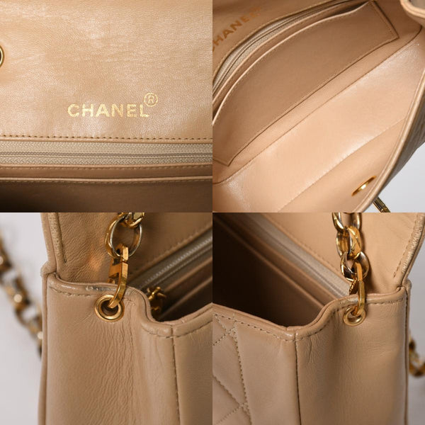 極美品 CHANEL シャネル Sフラップ Sチェーンショルダーバッグ 1番台 ココマーク ラムスキン ベージュ ゴールド金具 中古 4a008860