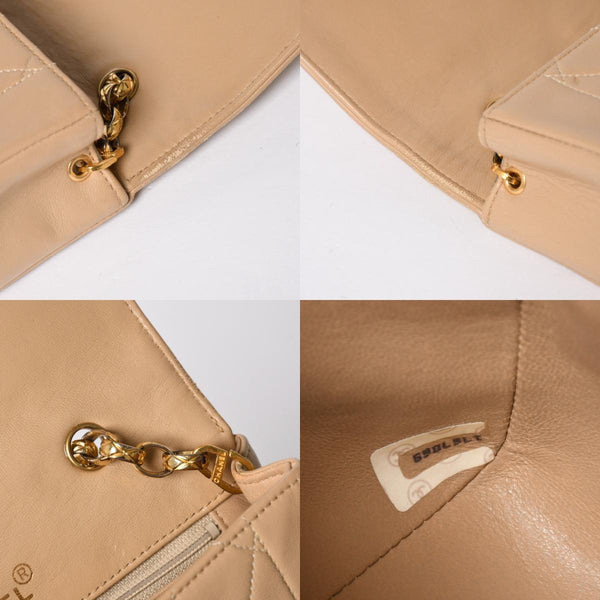 極美品 CHANEL シャネル Sフラップ Sチェーンショルダーバッグ 1番台 ココマーク ラムスキン ベージュ ゴールド金具 中古 4a008860