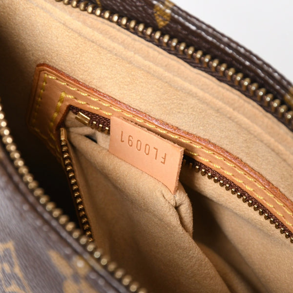 極美品 LOUIS VUITTON ルイヴィトン モノグラム ルーピングMM ワンショルダーバッグ M51146 PVC ヌメ革 ブラウン ゴールド金具 中古 4a008389