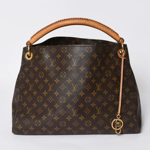LOUIS VUITTON ルイヴィトン LV アーツィ MM モノグラム Ｍ40249 PVC ヌメ革 ブラウン ゴールド金具 美品 中古 4a008326