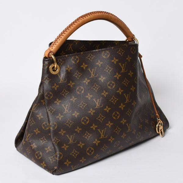 LOUIS VUITTON ルイヴィトン LV アーツィ MM モノグラム Ｍ40249 PVC ヌメ革 ブラウン ゴールド金具 美品 中古 4a008326