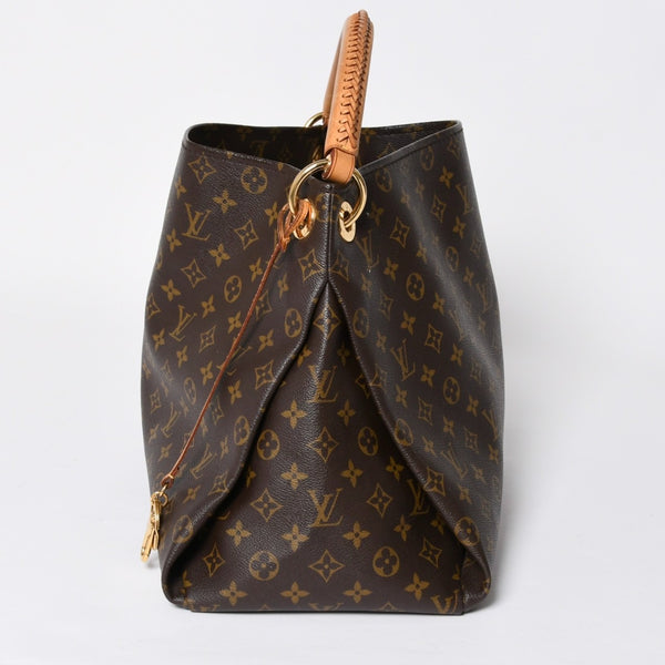 LOUIS VUITTON ルイヴィトン LV アーツィ MM モノグラム Ｍ40249 PVC ヌメ革 ブラウン ゴールド金具 美品 中古 4a008326