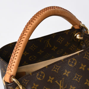 LOUIS VUITTON ルイヴィトン LV アーツィ MM モノグラム Ｍ40249 PVC ヌメ革 ブラウン ゴールド金具 美品 中古 4a008326
