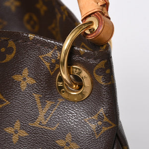 LOUIS VUITTON ルイヴィトン LV アーツィ MM モノグラム Ｍ40249 PVC ヌメ革 ブラウン ゴールド金具 美品 中古 4a008326