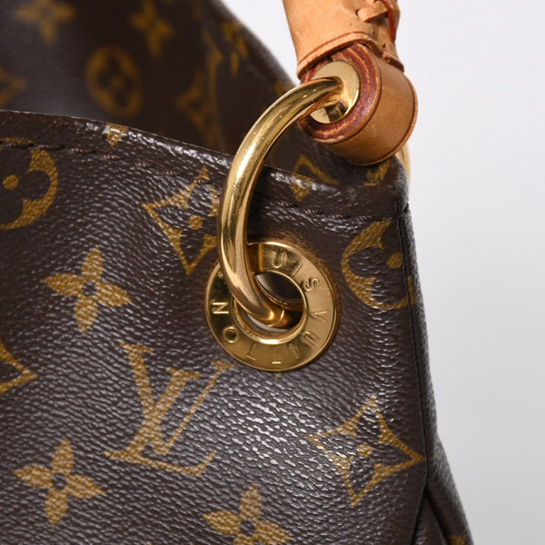 LOUIS VUITTON ルイヴィトン LV アーツィ MM モノグラム Ｍ40249 PVC ヌメ革 ブラウン ゴールド金具 美品 中古 4a008326