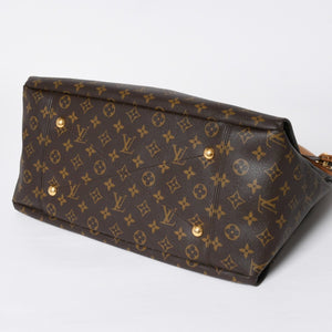LOUIS VUITTON ルイヴィトン LV アーツィ MM モノグラム Ｍ40249 PVC ヌメ革 ブラウン ゴールド金具 美品 中古 4a008326