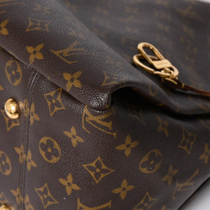 LOUIS VUITTON ルイヴィトン LV アーツィ MM モノグラム Ｍ40249 PVC ヌメ革 ブラウン ゴールド金具 美品 中古 4a008326