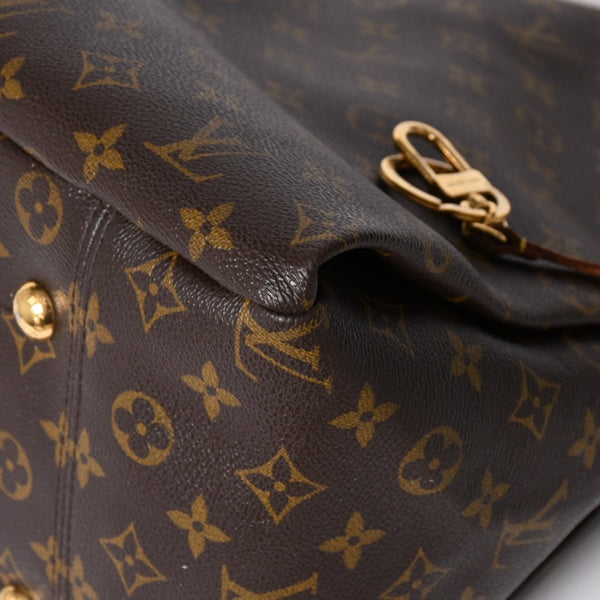 LOUIS VUITTON ルイヴィトン LV アーツィ MM モノグラム Ｍ40249 PVC ヌメ革 ブラウン ゴールド金具 美品 中古 4a008326