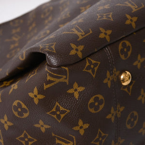 LOUIS VUITTON ルイヴィトン LV アーツィ MM モノグラム Ｍ40249 PVC ヌメ革 ブラウン ゴールド金具 美品 中古 4a008326