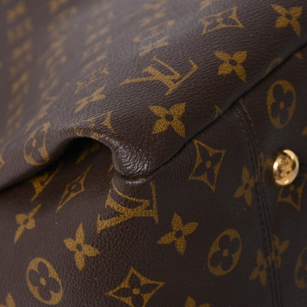 LOUIS VUITTON ルイヴィトン LV アーツィ MM モノグラム Ｍ40249 PVC ヌメ革 ブラウン ゴールド金具 美品 中古 4a008326