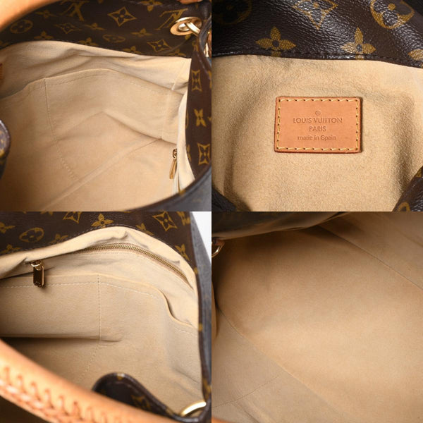 LOUIS VUITTON ルイヴィトン LV アーツィ MM モノグラム Ｍ40249 PVC ヌメ革 ブラウン ゴールド金具 美品 中古 4a008326