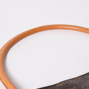 極美品 LOUIS VUITTON ルイヴィトン モノグラム ルーピングMM ワンショルダーバッグ M51146 PVC ヌメ革 ブラウン ゴールド金具 中古 4a008389