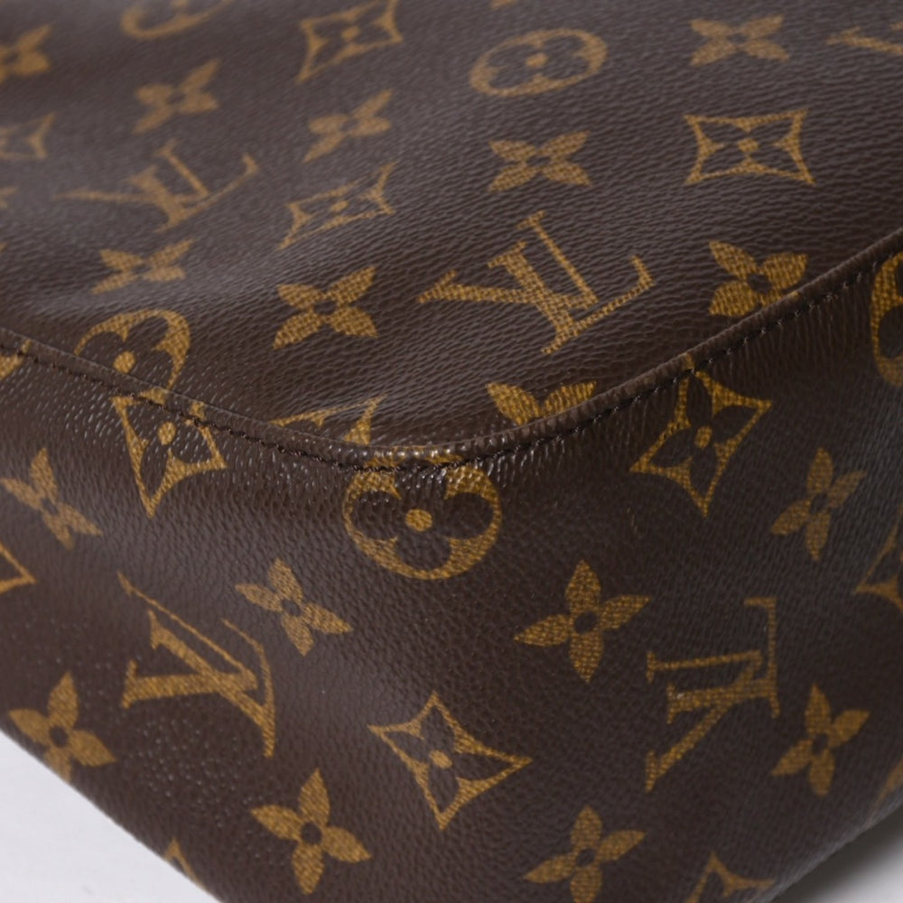 Very Good Condition LOUIS VUITTON Monogram Looping MM One Shoulder Bag M51146 PVC Tanned Leather Brown Gold Hardware Used 4a008389