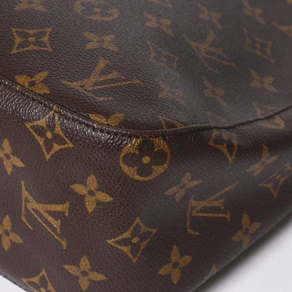 Very Good Condition LOUIS VUITTON Monogram Looping MM One Shoulder Bag M51146 PVC Tanned Leather Brown Gold Hardware Used 4a008389