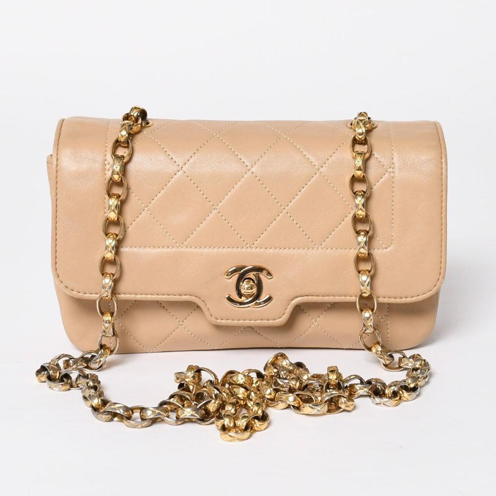 極美品 CHANEL シャネル Sフラップ Sチェーンショルダーバッグ 1番台 ココマーク ラムスキン ベージュ ゴールド金具 中古 4a008860