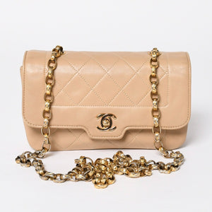 極美品 CHANEL シャネル Sフラップ Sチェーンショルダーバッグ 1番台 ココマーク ラムスキン ベージュ ゴールド金具 中古 4a008860