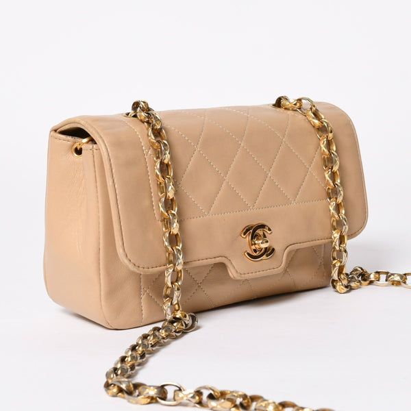 極美品 CHANEL シャネル Sフラップ Sチェーンショルダーバッグ 1番台 ココマーク ラムスキン ベージュ ゴールド金具 中古 4a008860