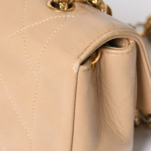 極美品 CHANEL シャネル Sフラップ Sチェーンショルダーバッグ 1番台 ココマーク ラムスキン ベージュ ゴールド金具 中古 4a008860
