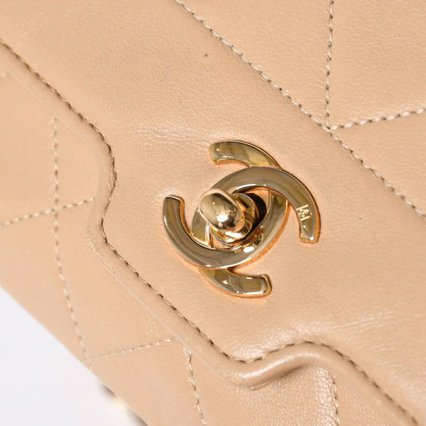 極美品 CHANEL シャネル Sフラップ Sチェーンショルダーバッグ 1番台 ココマーク ラムスキン ベージュ ゴールド金具 中古 4a008860