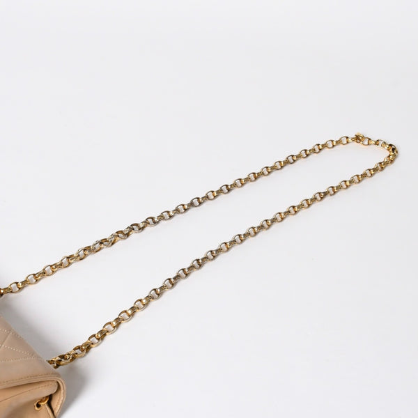 極美品 CHANEL シャネル Sフラップ Sチェーンショルダーバッグ 1番台 ココマーク ラムスキン ベージュ ゴールド金具 中古 4a008860
