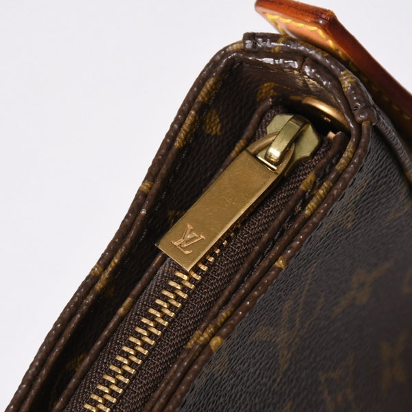 極美品 LOUIS VUITTON ルイヴィトン モノグラム ルーピングMM ワンショルダーバッグ M51146 PVC ヌメ革 ブラウン ゴールド金具 中古 4a008389