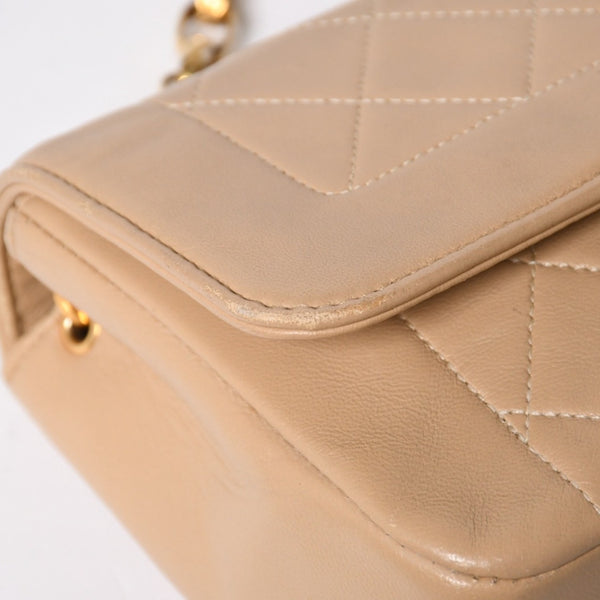 極美品 CHANEL シャネル Sフラップ Sチェーンショルダーバッグ 1番台 ココマーク ラムスキン ベージュ ゴールド金具 中古 4a008860