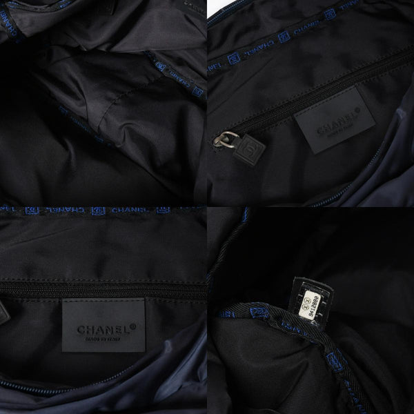 CHANEL シャネル スポーツライン ワンショルダーバッグ 9番台 ココマーク チョコバー ナイロン ネイビー シルバー金具 美品 中古 4a008395