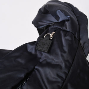 CHANEL シャネル スポーツライン ワンショルダーバッグ 9番台 ココマーク チョコバー ナイロン ネイビー シルバー金具 美品 中古 4a008395