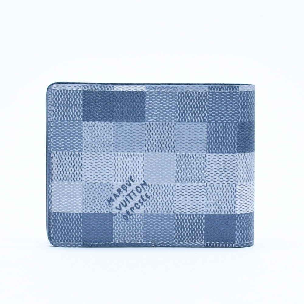 新品同様品 LOUIS VUITTON ルイヴィトン 財布 カードケース 2つ折り財布 M28591 インディゴブルー 中古 4a008396