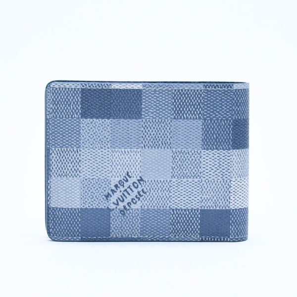 新品同様品 LOUIS VUITTON ルイヴィトン 財布 カードケース 2つ折り財布 M28591 インディゴブルー 中古 4a008396