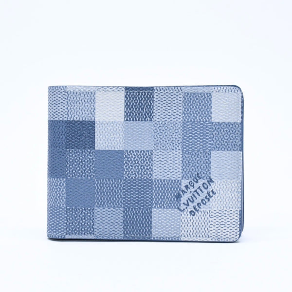 新品同様品 LOUIS VUITTON ルイヴィトン 財布 カードケース 2つ折り財布 M28591 インディゴブルー 中古 4a008396