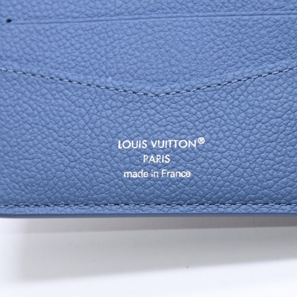 新品同様品 LOUIS VUITTON ルイヴィトン 財布 カードケース 2つ折り財布 M28591 インディゴブルー 中古 4a008396