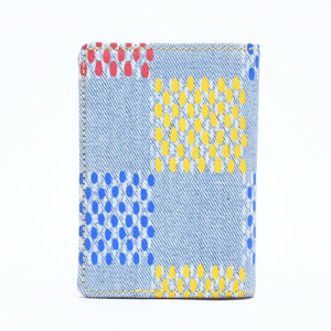 極美品 LOUIS VUITTON ルイヴィトン カードケース 2つ折り N00164 インディゴブルー イエロー ブルー オーガナイザードゥポッシュ 中古 4a008383